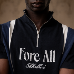 (DARK NAVY) KHALHON' x FORE.ALL SHORT-SLEEVE KNIT PULLOVER _ 512800258
