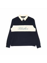 ストライプモックネックセーター_M(ライトブルー)