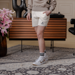 W_ (CREAM) KHALHON' PRINSTRIPE KNIT SHORTS _ 512800602