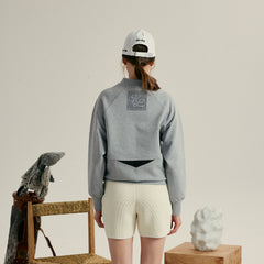 W _ (Gray)"Club Division" Structured Sweatshirt(532700112)