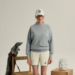 W _ (Gray)"Club Division" Structured Sweatshirt(532700112)