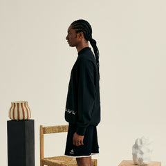 M _ (Black)"Club Division" Structured Sweatshirt(532700199)