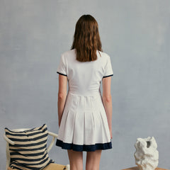 W _ (White)Contour Pleated Dress(534000202)