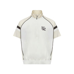 W _ (CREAM) Varsity Shield Half-Zip Windbreaker (6111005)