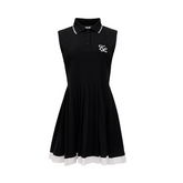 W _ (BLACK) Club Trim Pleated Dress (6140002)
