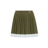 W _ (KHAKI) Coastal Swing Pleated Skirt (6133002)