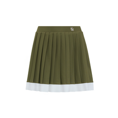 W _ (KHAKI) Coastal Swing Pleated Skirt (6133002)