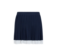 W _ (NAVY) Coastal Swing Pleated Skirt (6133002)