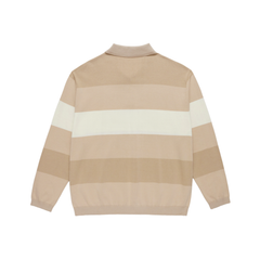 W _ (BEIGE) Coastal Stripe Knit Polo (6128001)