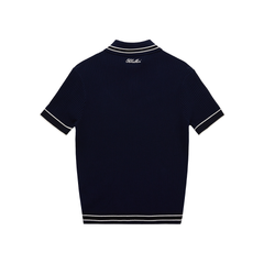 W _ (NAVY) Varsity Tipped Rib Polo (6128003)