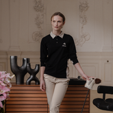 W_ (BLACK) KHALHON' PREMIUM LS HYBRID POLO _ 512500499