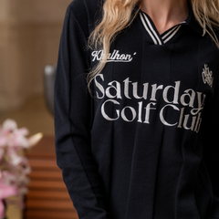 (DARK NAVY) KAHLHON x VIBECADDY "Saturday Golf Club" KNIT _512800358