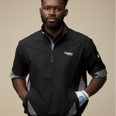 (BLACK) KHALHON x ASHER ZIP-COLLAR POLO SHIRT JACKET