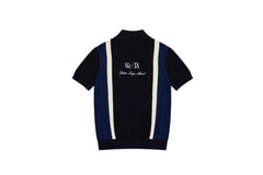 W _ (DARK NAVY) KHALHON' x FORE.ALL SHORT-SLEEVE KNIT PULLOVER _ 512800258