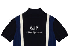 W _ (DARK NAVY) KHALHON' x FORE.ALL SHORT-SLEEVE KNIT PULLOVER _ 512800258