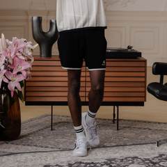 (BLACK) KHALHON' PRINSTRIPE KNIT SHORTS _ 512800699