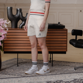 W_ (CREAM) KHALHON' PRINSTRIPE KNIT SHORTS _ 512800602