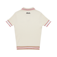 M _ (CREAM) Varsity Tipped Rib Polo (6128003)