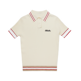 W _ (CREAM) Varsity Tipped Rib Polo (6128003)