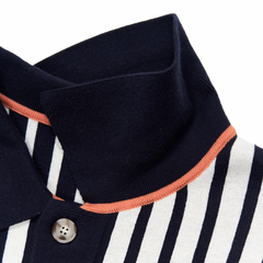 STRIPE POLO SWEATER (OATMEAL)