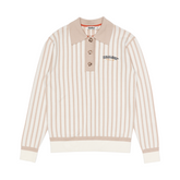 ストライプポロセーター_M(ライトベージュ)