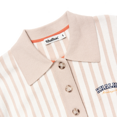STRIPE POLO SWEATER (LIGHT BEIGE)