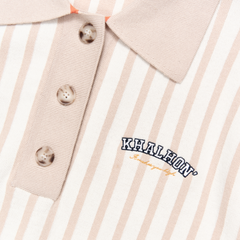STRIPE POLO SWEATER (LIGHT BEIGE)