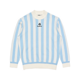 ストライプモックネックセーター_M(ライトブルー)