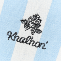 STRIPE MOCK-NECK SWEATER (LIGHT BLUE)