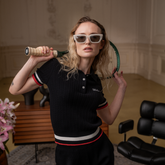 W_ (BLACK) KHALHON' LEGACY KNIT POLO _ 512800599