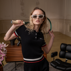 W_ (BLACK) KHALHON' LEGACY KNIT POLO _ 512800599