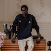 (NAVY) KHALHON' CONTRAST COLLAR PULLOVER _ 512700256