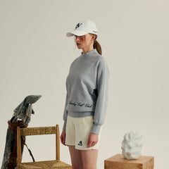 W _ (Gray)"Club Division" Structured Sweatshirt(532700112)