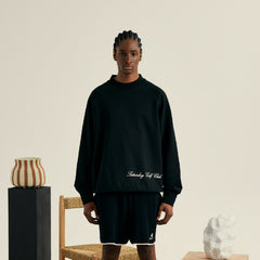 M _ (Black)"Club Division" Structured Sweatshirt(532700199)