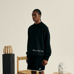 M _ (Black)"Club Division" Structured Sweatshirt(532700199)