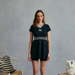 W _ (Black)Ace Line V-Dress(534000199)