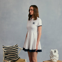 W _ (White)Contour Pleated Dress(534000202)