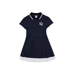 W _ (Navy)Contour Pleated Dress(534000256)