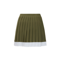 W _ (KHAKI) Coastal Swing Pleated Skirt (6133002)