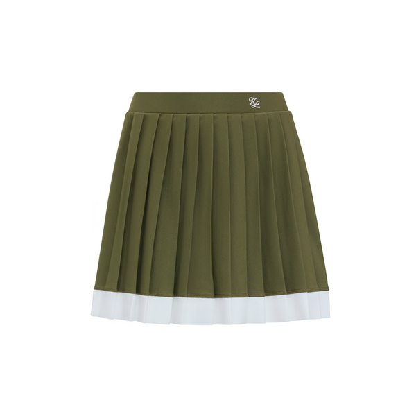 W _ (KHAKI) Coastal Swing Pleated Skirt (6133002) – KHALHON