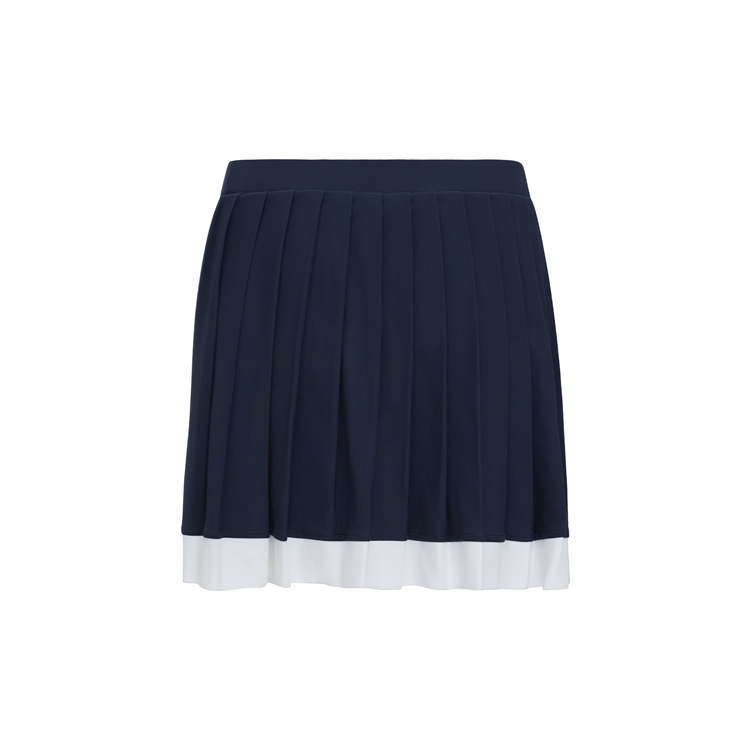 W _ (NAVY) Coastal Swing Pleated Skirt (6133002)