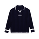 W _ (NAVY) V-Tipped Varsity Knit Pullover (6128002)