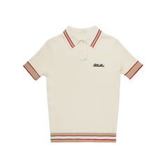 W _ (CREAM) Varsity Tipped Rib Polo (6128003)