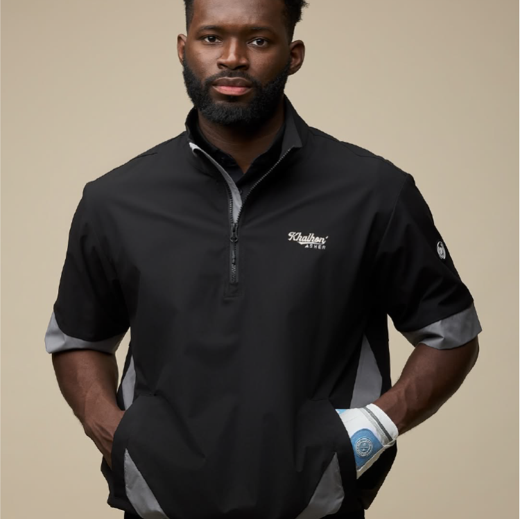 (BLACK) KHALHON x ASHER ZIP-COLLAR POLO SHIRT JACKET