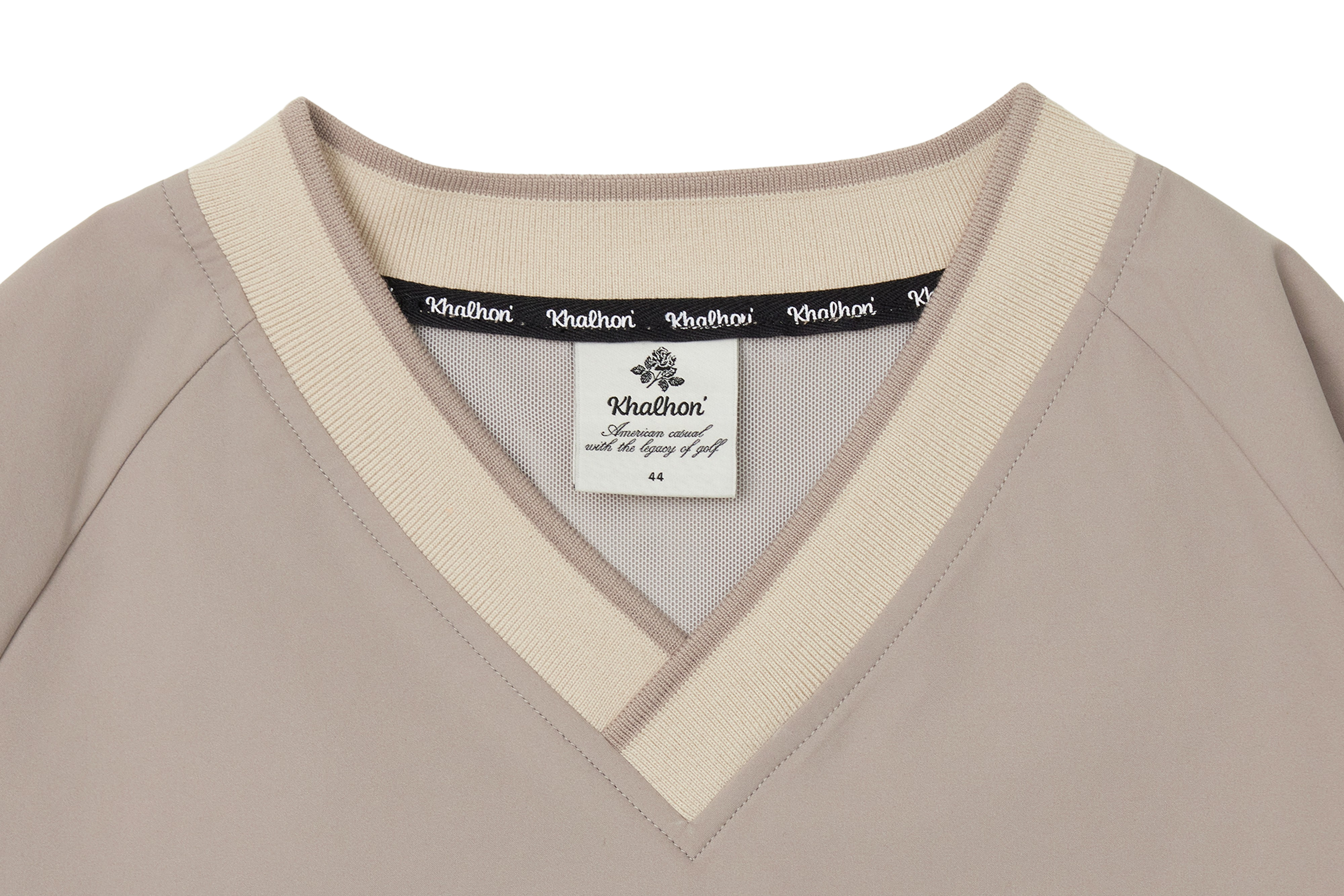 (LIGHT BEIGE) V-NECK SPORTY PULLOVER _ 512700112