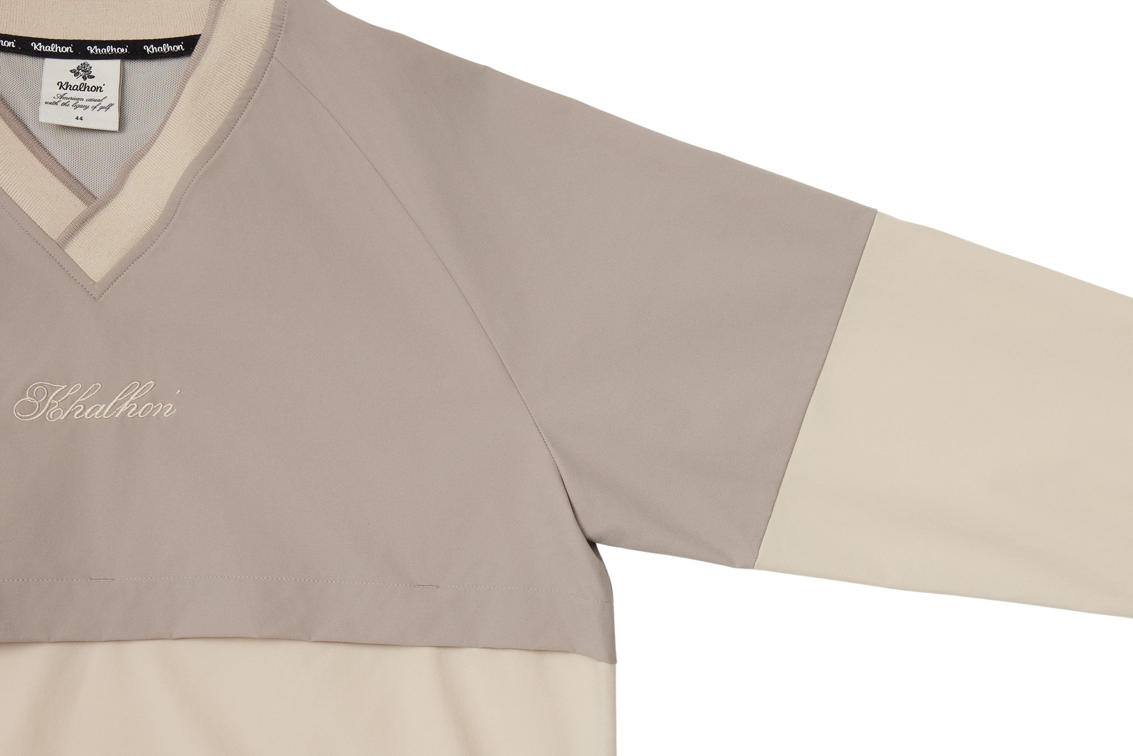 (LIGHT BEIGE) V-NECK SPORTY PULLOVER _ 512700112