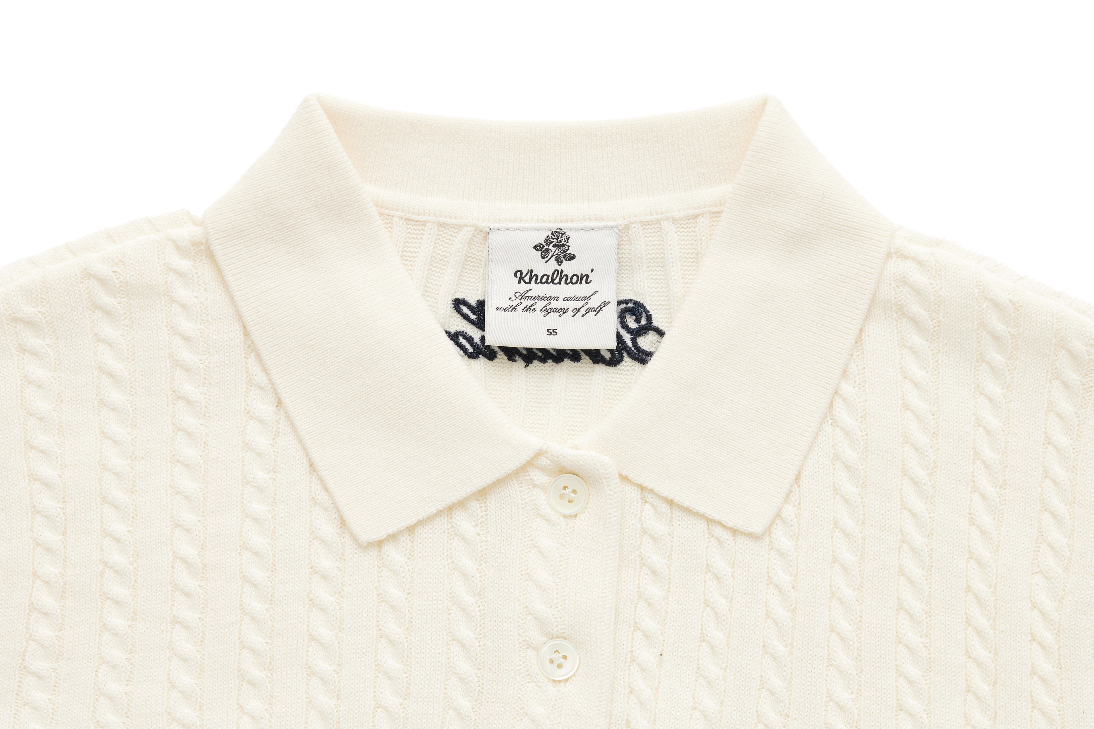 W_ (CREAM) KHALHON' LEGACY KNIT POLO _ 512800505
