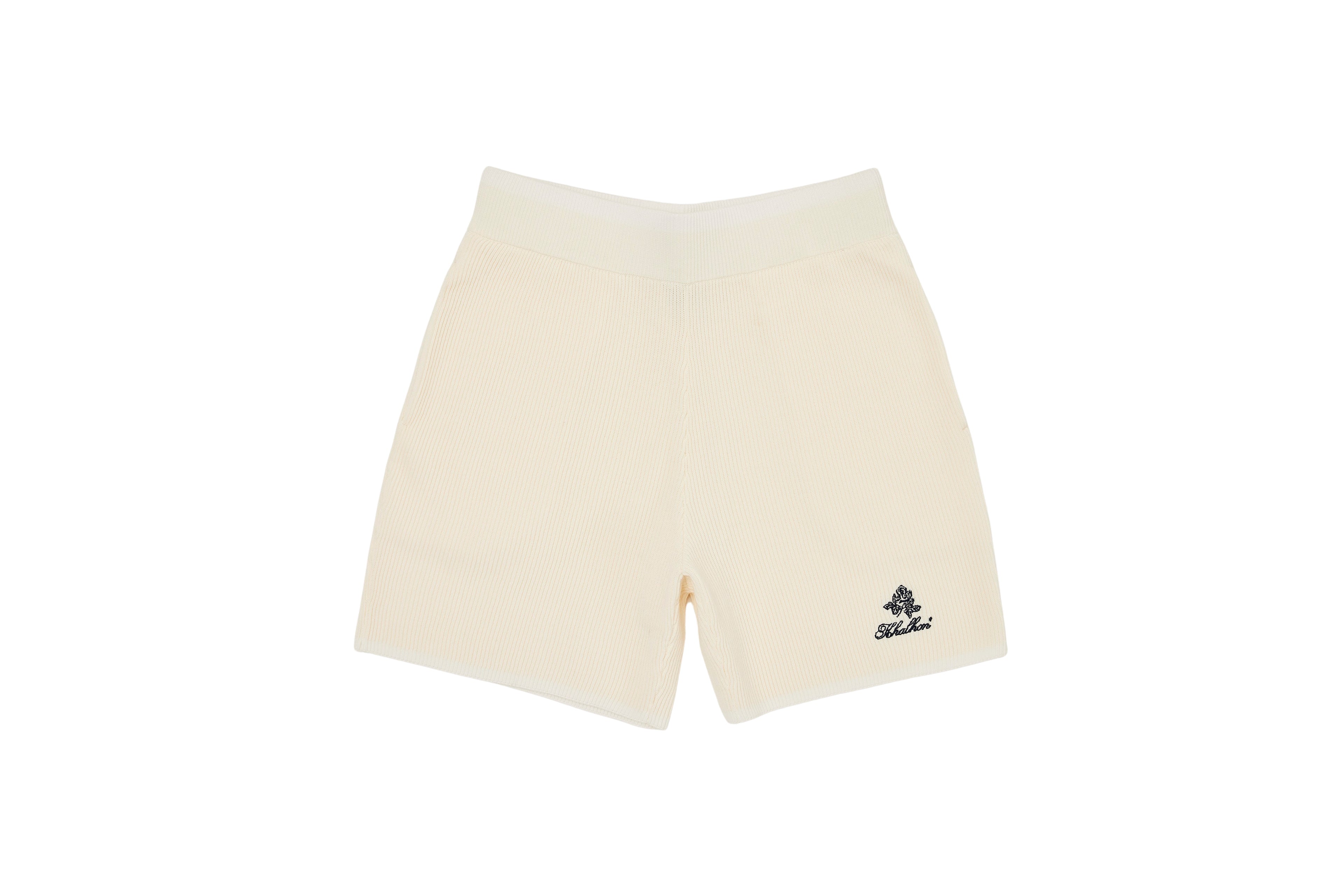 (CREAM) _ KHALHON' PINSTRIPE KNIT SHORTS _ 512800602