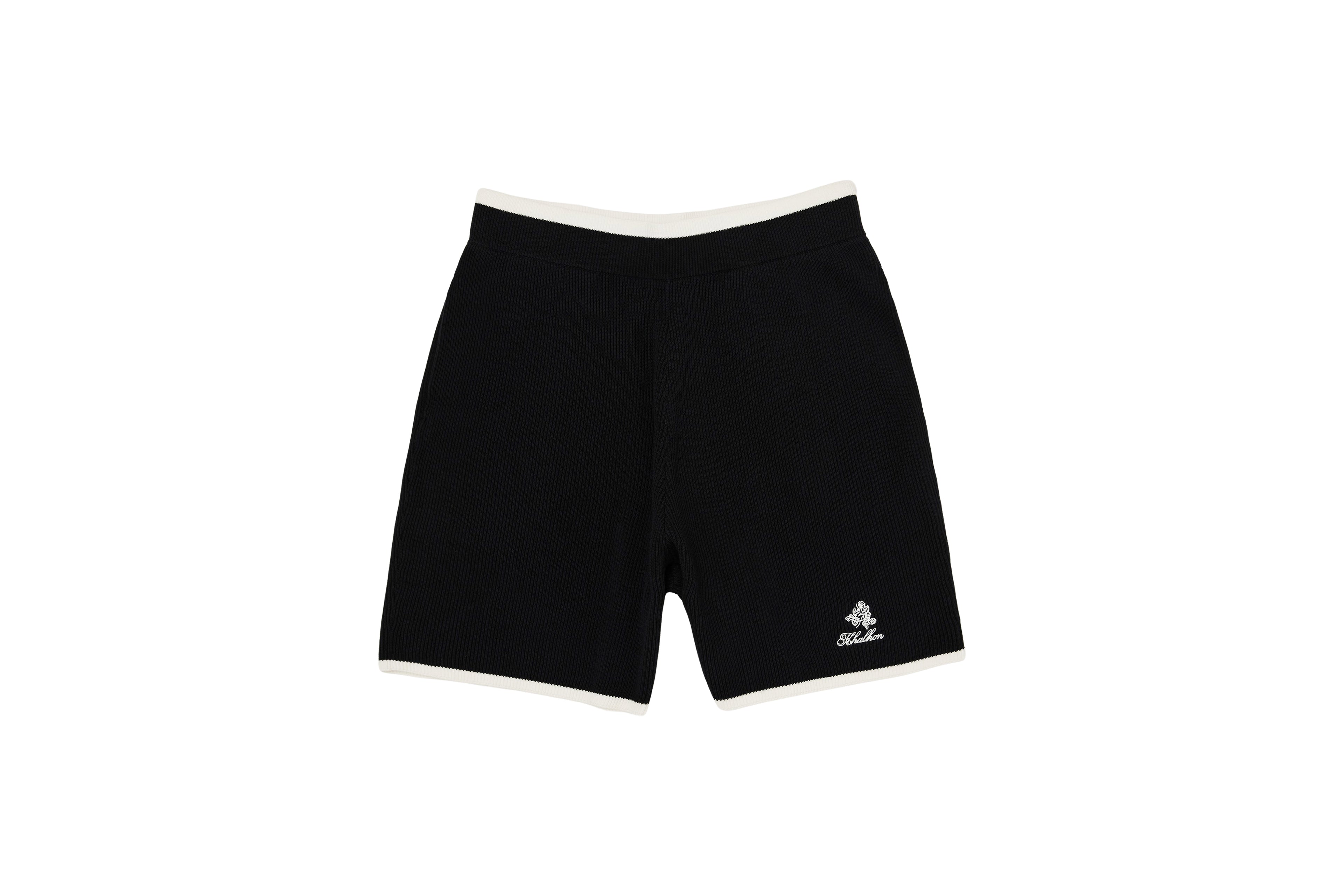 (BLACK) KHALHON' PRINSTRIPE KNIT SHORTS _ 512800699
