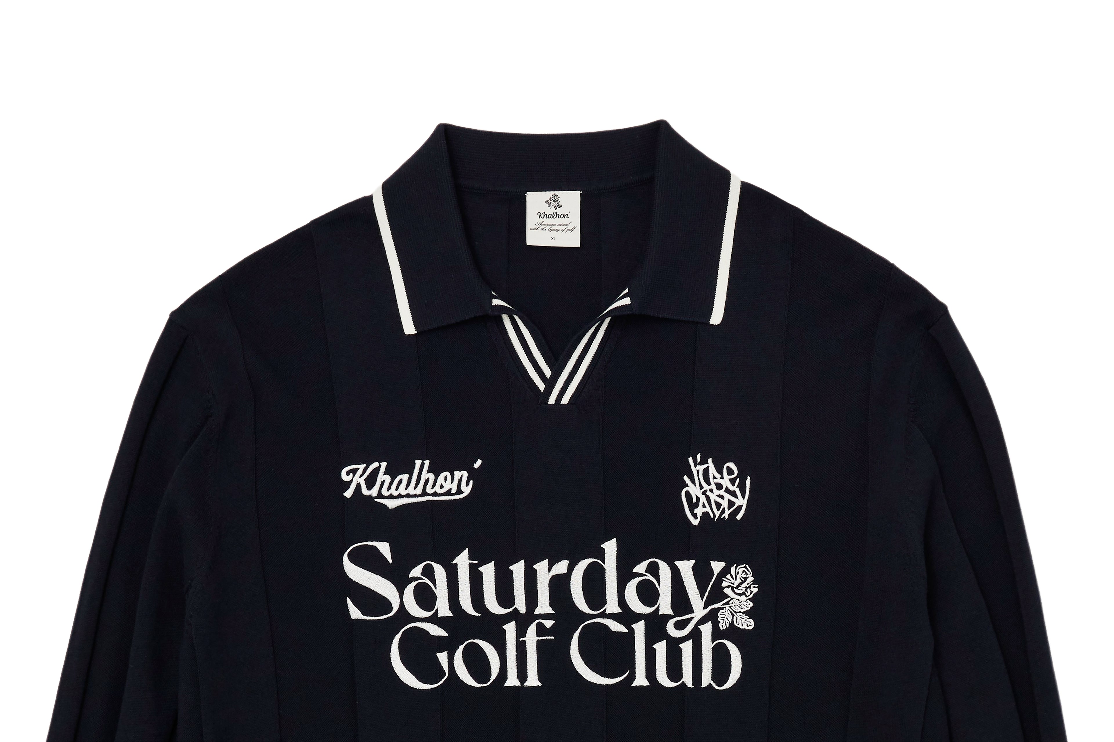 (DARK NAVY) KAHLHON x VIBECADDY "Saturday Golf Club" KNIT _512800358